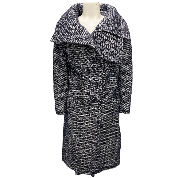 JIL SANDER NAVY BLUE / WHITE TWEED COAT - Picture 1 of 5